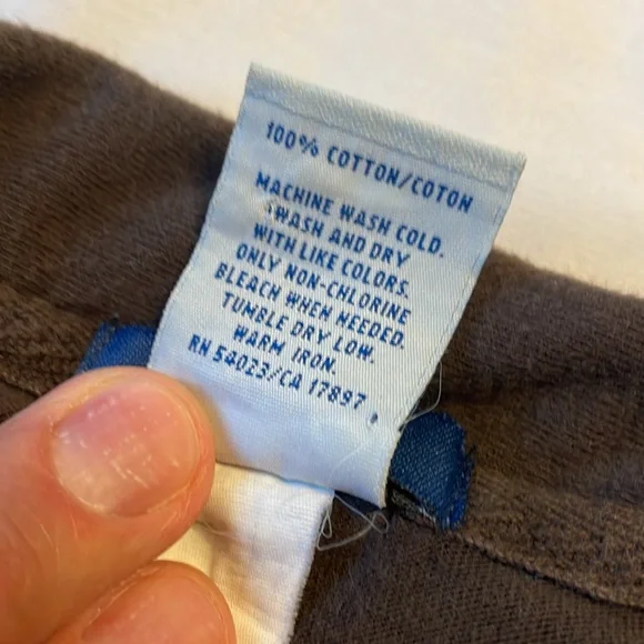 Old Navy 100% cotton polo in brown with stripes. Men's L. Like new condition. - Picture 7 of 7